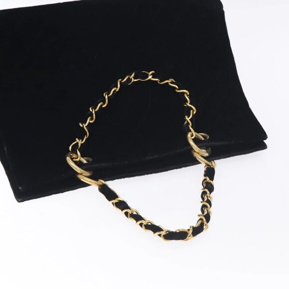 CHANEL Matelasse COCO Mark Chain Hand Bag Velor Black Silver CC Auth 130198 - Picture 7 of 16